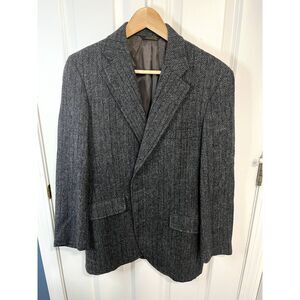 Vintage Corbin Ltd Grey Striped Tweed Wool Sport Coat Blazer